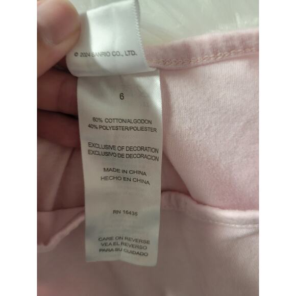 Hello Kitty Sequin Pink Long Sleeve Graphic Tee Girls Size 6 - Picture 4 of 4